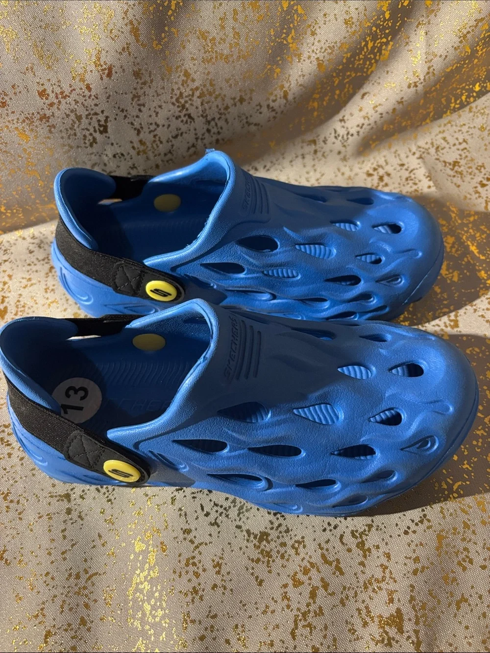 Skechers Kids Blue Flame-Cut Slip-On Water Shoes